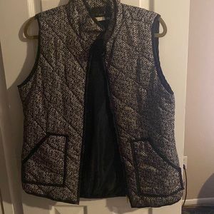 Black and white puffer vest